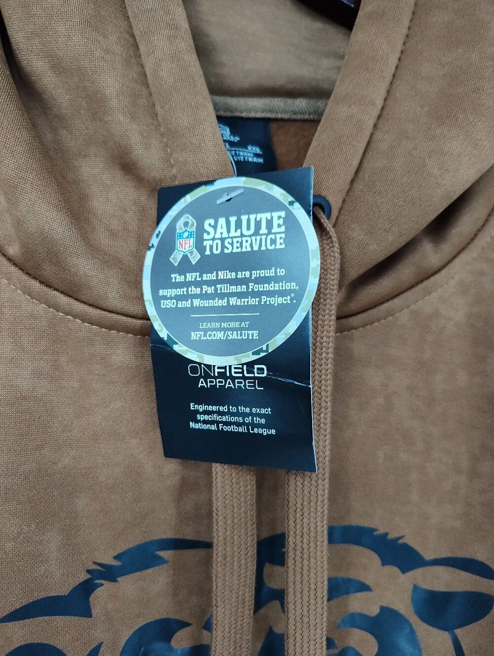 NWT Nike NFL Chicago Bears Brown Pullover Hoodie